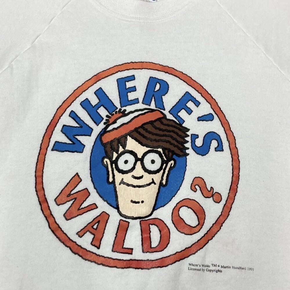 Vintage where’s Waldo crewneck sweatshirt 1991 licensed cartoon promo XL - Picture 3 of 8